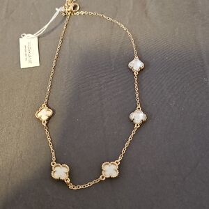 Elegant Park Lane Gold Necklace with White Accents